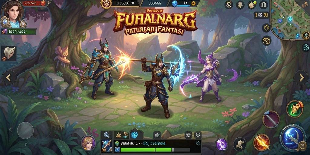 Screenshot utama 333666 menampilkan pertarungan epik di dunia RPG yang menakjubkan.