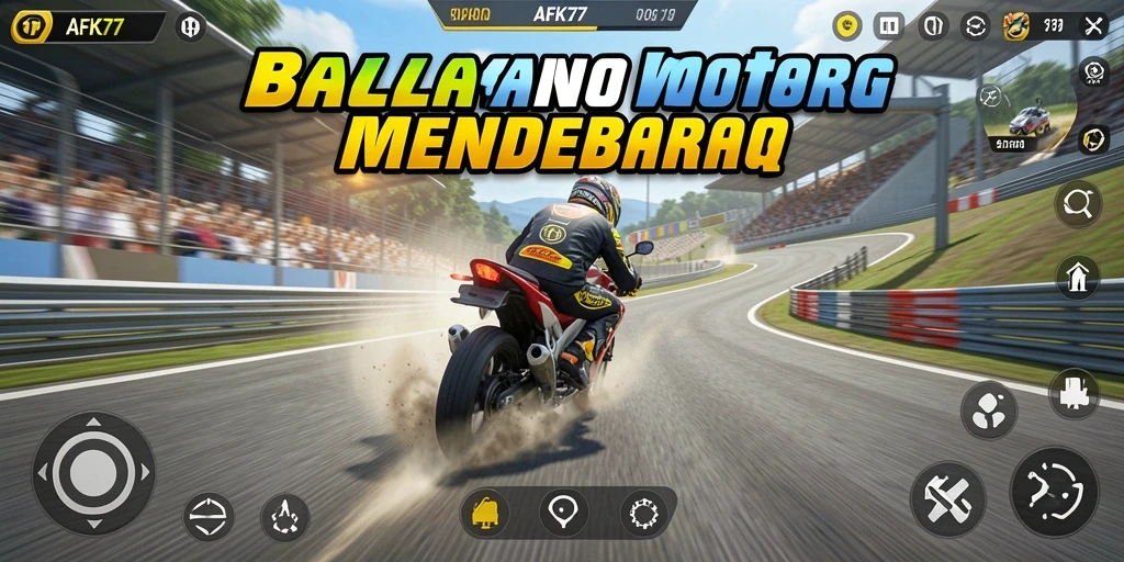 Screenshot AFK77 menampilkan aksi balapan motor yang mendebarkan.