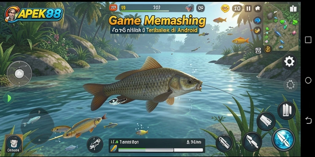 Tampilan gameplay APEK88 yang menarik dan penuh aksi memancing.