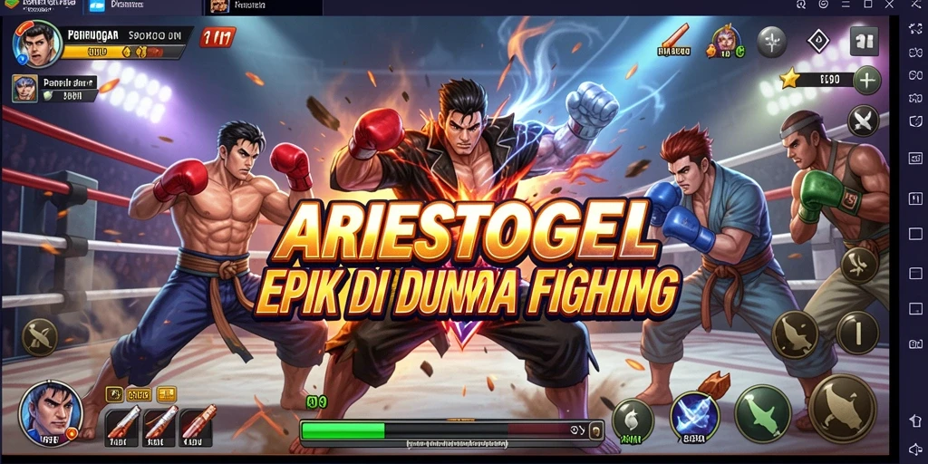 Tangkapan layar pertarungan seru di ARIESTOGEL, menampilkan aksi dan strategi.