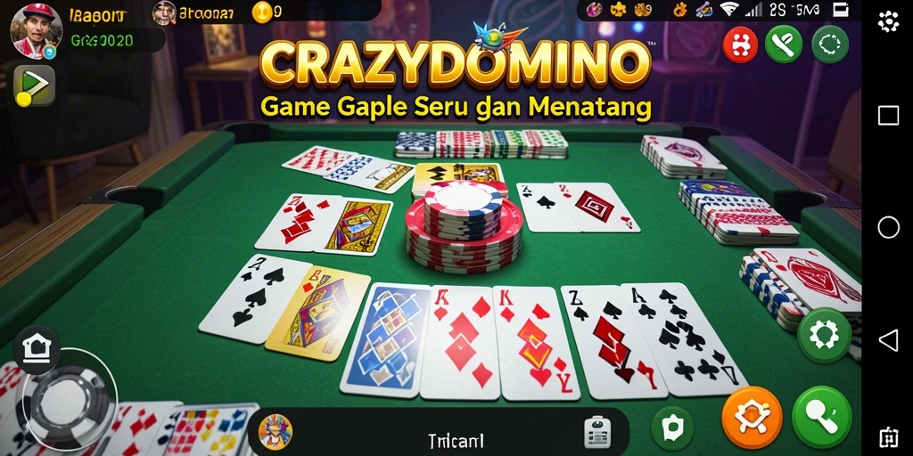 Screenshot utama CRAZYDOMINO menampilkan momen seru dalam permainan Gaple.