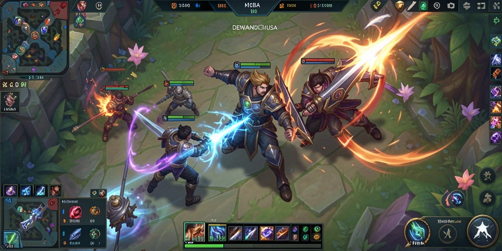 Screenshot gameplay DEWANUSA dengan aksi seru dalam pertarungan tim.