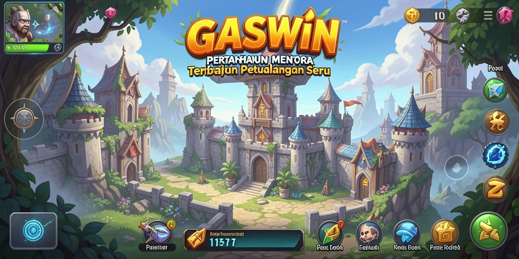 Tampilan gameplay GASWIN yang menegangkan dalam Tower Defense.