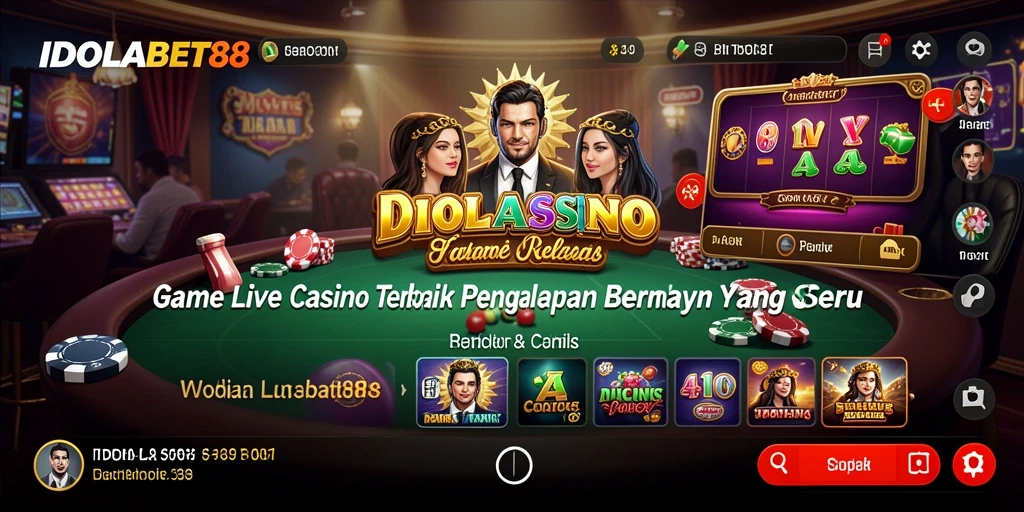 Tampilan gameplay Live Casino yang menarik dan interaktif di IDOLABET88.