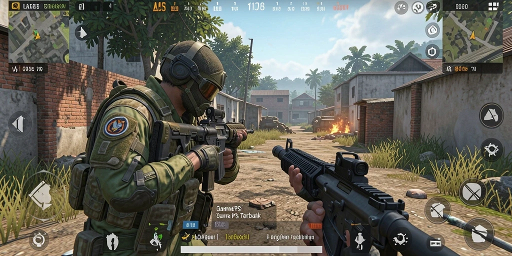Tampilan aksi seru dalam gameplay LADANG78 dengan senjata dan taktik menarik.