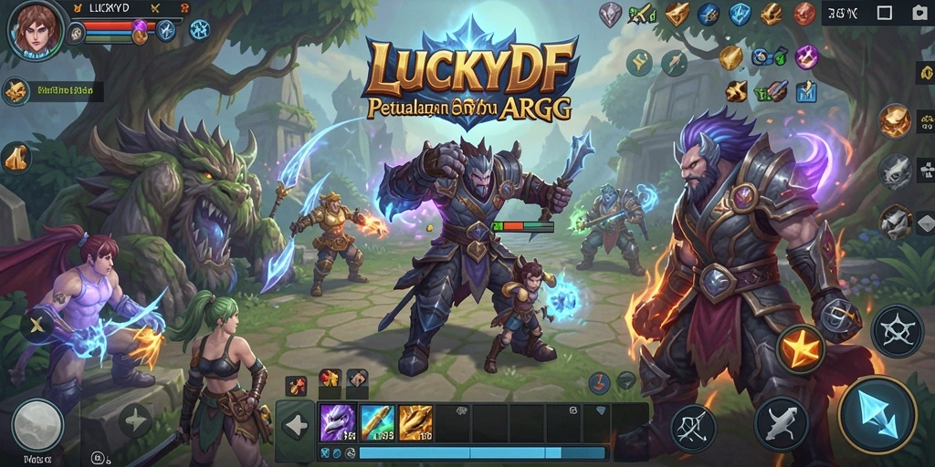 Tampilan gameplay LUCKYDF yang seru dengan aksi pertarungan ARPG.