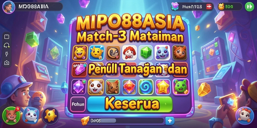 Tampilan gameplay seru dalam MPO88ASIA dengan tantangan Match-3.