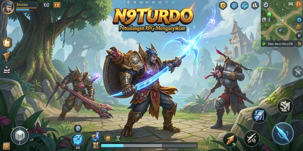 Tampilan gameplay N9TURBO yang dramatis dan mengasyikkan.