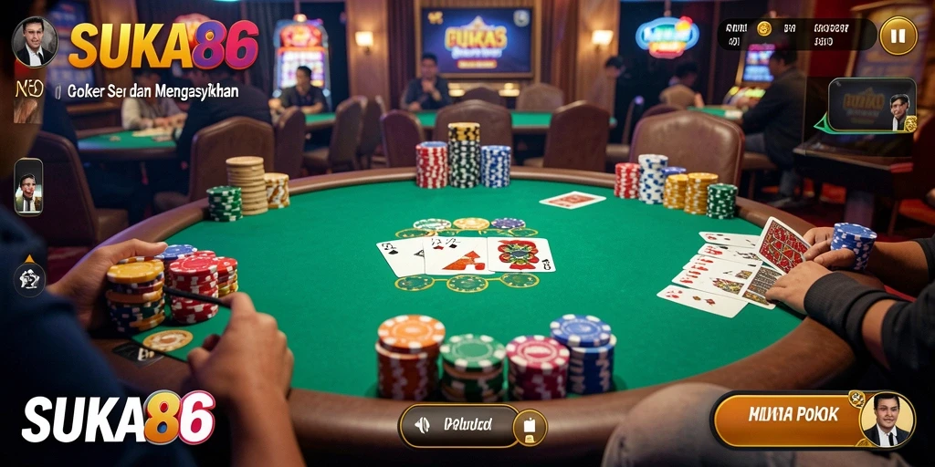Tampilan gameplay seru dari SUKA86 saat bermain Poker.