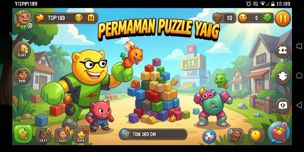 Screenshot gameplay TOPI189 menunjukkan suasana permainan puzzle yang menantang.